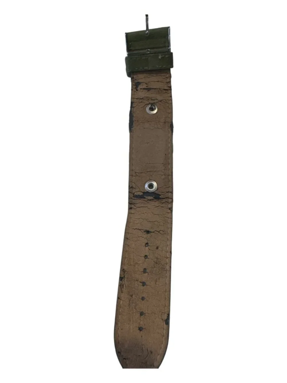 Foci Quartz Watch With Green Suede Band & Gold Dial Vintage Look